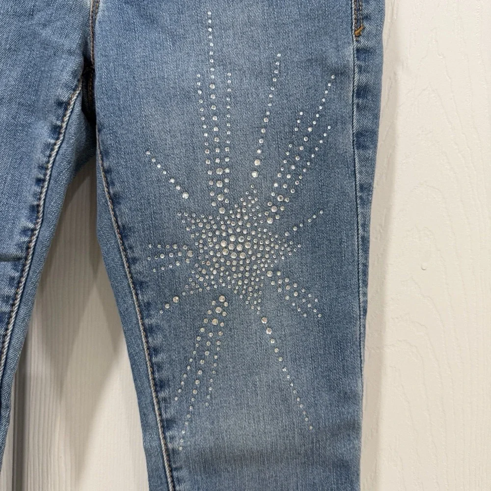 Girls Gap Denim Jeans Size 8 Regular Stretch Jogging Ankle‎ Sparkles Design